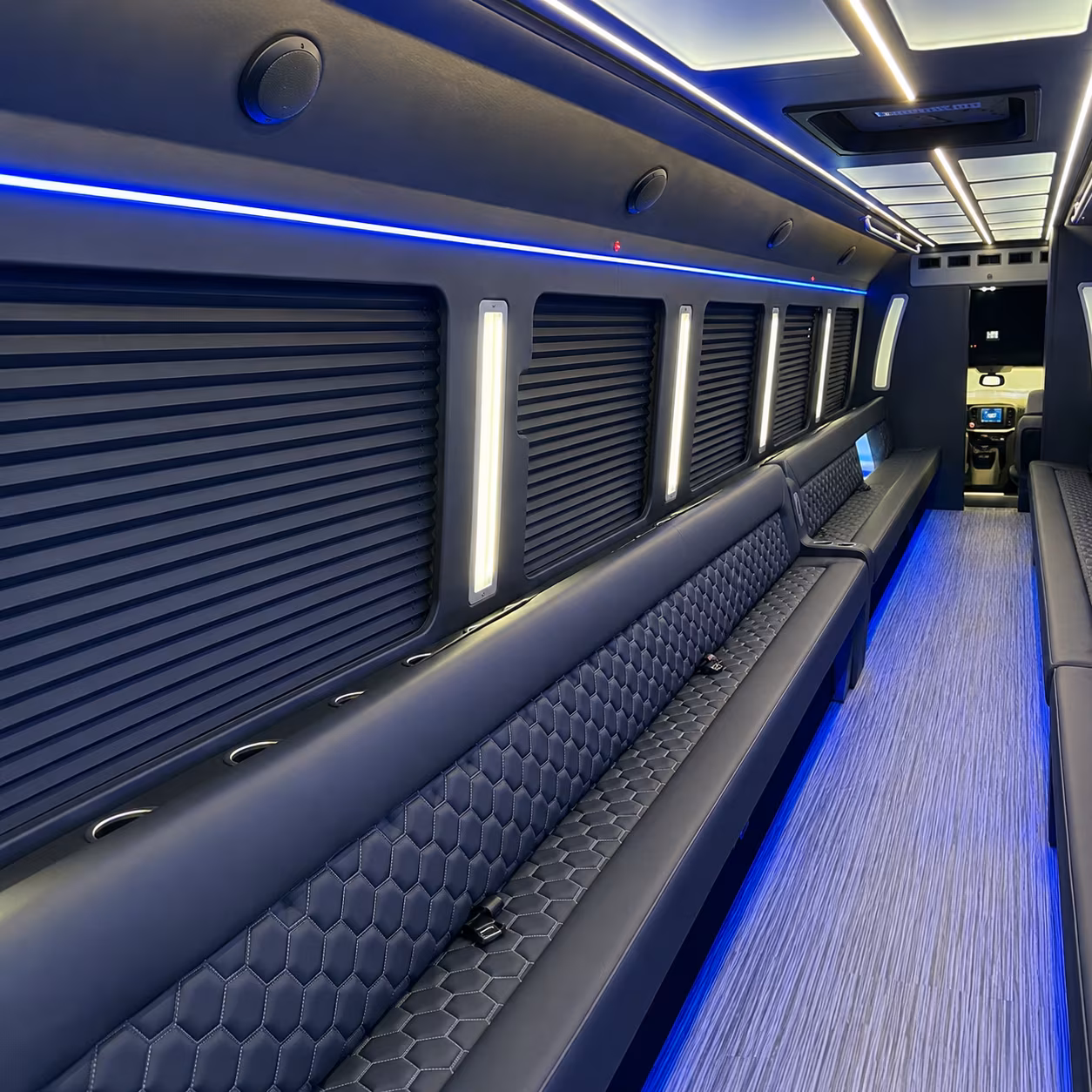 elk grove party bus rental interior