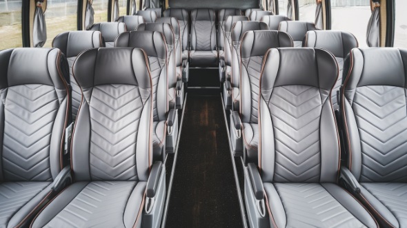 56 passenger charter bus interior view