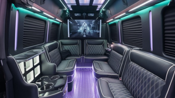 elk grove party bus rental interior