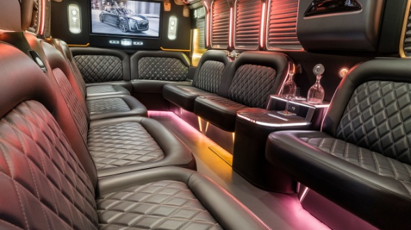 elk grove sprinter limo rental interior