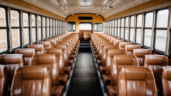 school bus rental interior